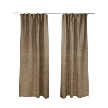 Marola Linen Velvet Soft Textured Speckled Fabric In Brown Gold Colour - Made To Measure Curtains