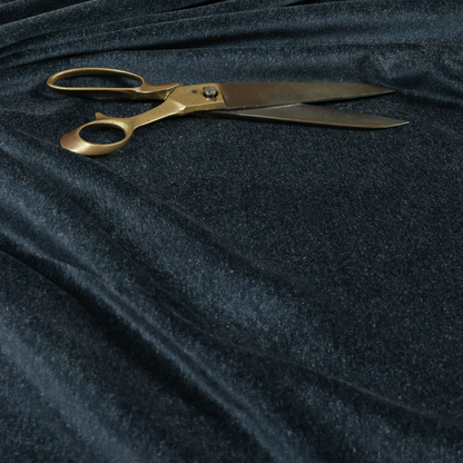 Marola Linen Velvet Soft Textured Speckled Fabric In Navy Blue Colour