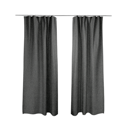 Marola Linen Velvet Soft Textured Speckled Fabric In Black Colour - Made To Measure Curtains