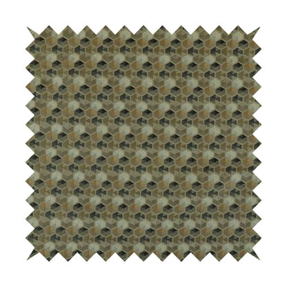 Marseille Art Deco Geometric Pattern Brown Black Grey White Tones Coloured Upholstery Fabrics - Made To Measure Curtains