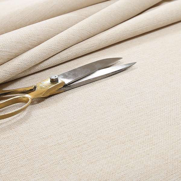 Mary Basket Weave Soft Chenille In Cream Colour Upholstery Fabric - Roman Blinds