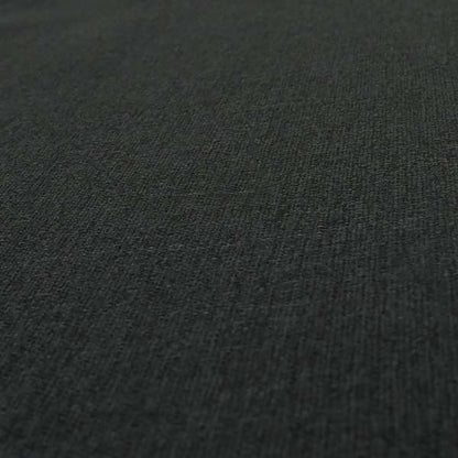 Mary Basket Weave Soft Chenille In Black Colour Upholstery Fabric