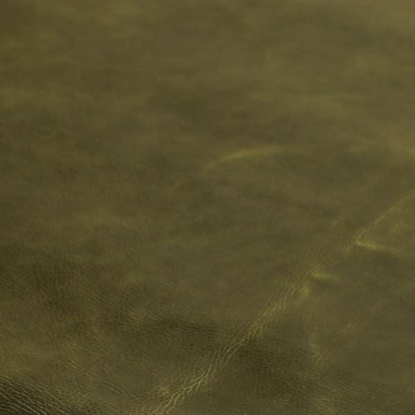 Matara Pull Up Effect Faux Leather Vinyl In Green Colour Upholstery Fabric