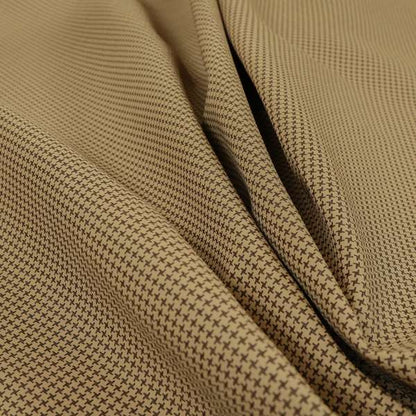 Matrix Houndstooth Pattern Faux Leather In Brown Colour Upholstery Fabric