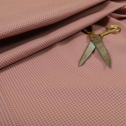 Matrix Houndstooth Pattern Faux Leather In Pink Colour Upholstery Fabric