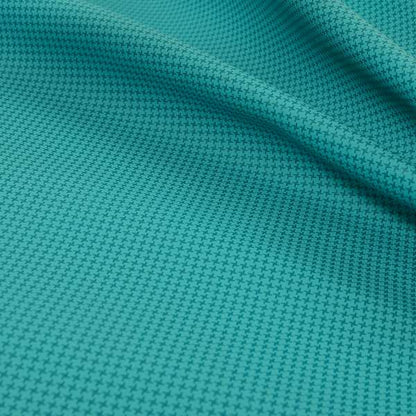 Matrix Houndstooth Pattern Faux Leather In Teal Blue Colour Upholstery Fabric