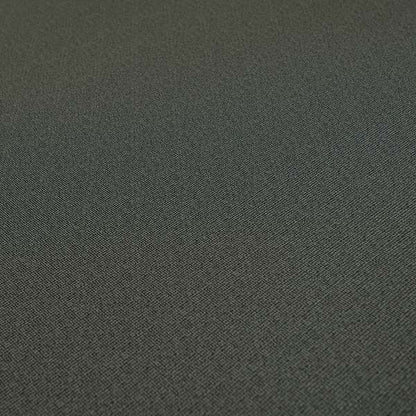 Mehari Linen Effect Flat Weave Semi Plain Upholstery Fabric In Black Grey Colour