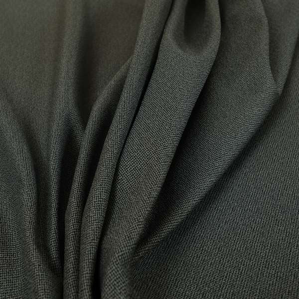 Mehari Linen Effect Flat Weave Semi Plain Upholstery Fabric In Black Grey Colour - Roman Blinds