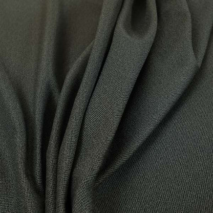 Mehari Linen Effect Flat Weave Semi Plain Upholstery Fabric In Black Grey Colour - Made To Measure Curtains