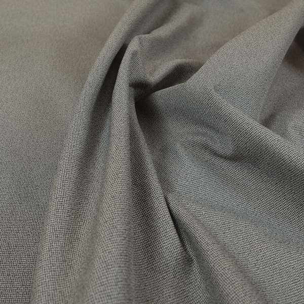 Mehari Linen Effect Flat Weave Semi Plain Upholstery Fabric In Silver Grey Colour