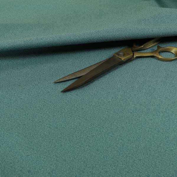 Mehari Linen Effect Flat Weave Semi Plain Upholstery Fabric In Teal Blue Colour - Handmade Cushions