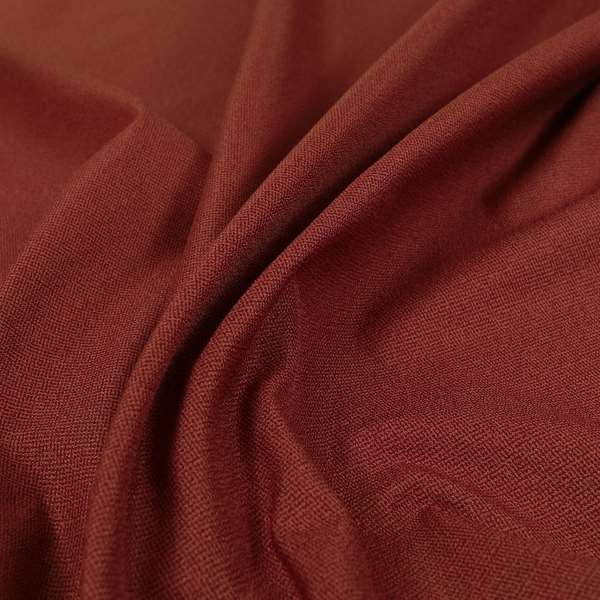 Mehari Linen Effect Flat Weave Semi Plain Upholstery Fabric In Red Burgundy Colour