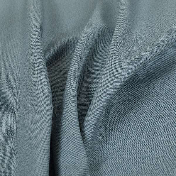 Mehari Linen Effect Flat Weave Semi Plain Upholstery Fabric In Blue Colour - Roman Blinds