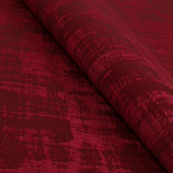 Milan Semi Plain Abstract Soft Velvet Upholstery Furnishing Fabric In Raspberry - Roman Blinds