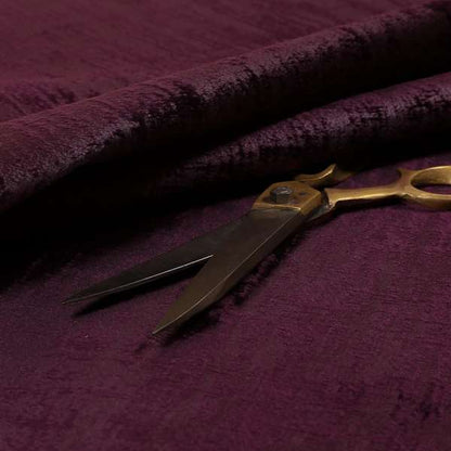 Milan Semi Plain Abstract Soft Velvet Upholstery Furnishing Fabric In Purple - Roman Blinds