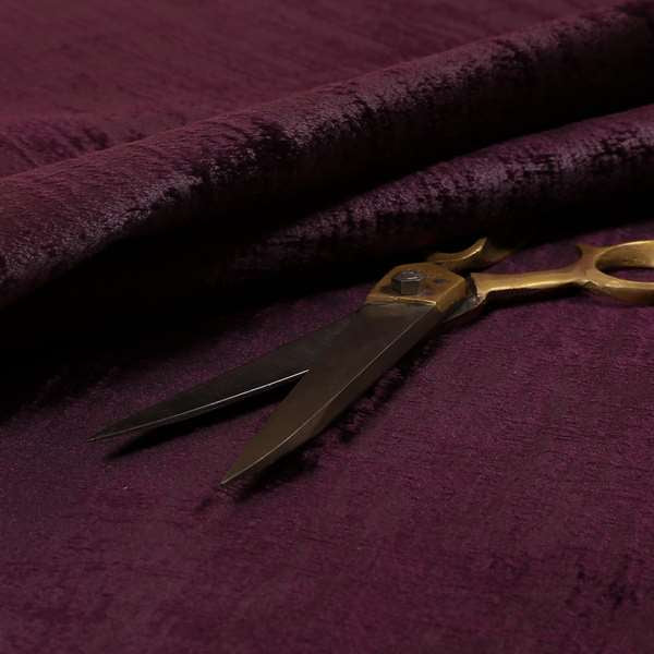 Milan Semi Plain Abstract Soft Velvet Upholstery Furnishing Fabric In Purple - Handmade Cushions