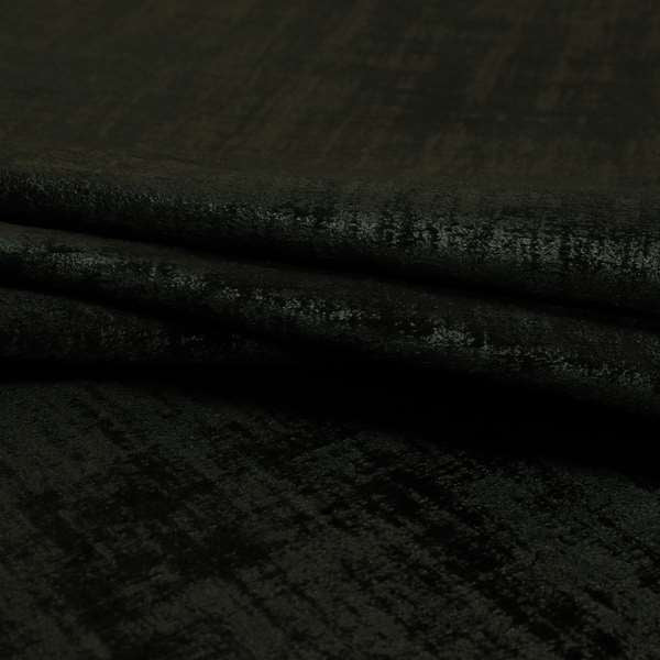 Milan Semi Plain Abstract Soft Velvet Upholstery Furnishing Fabric In Black - Roman Blinds