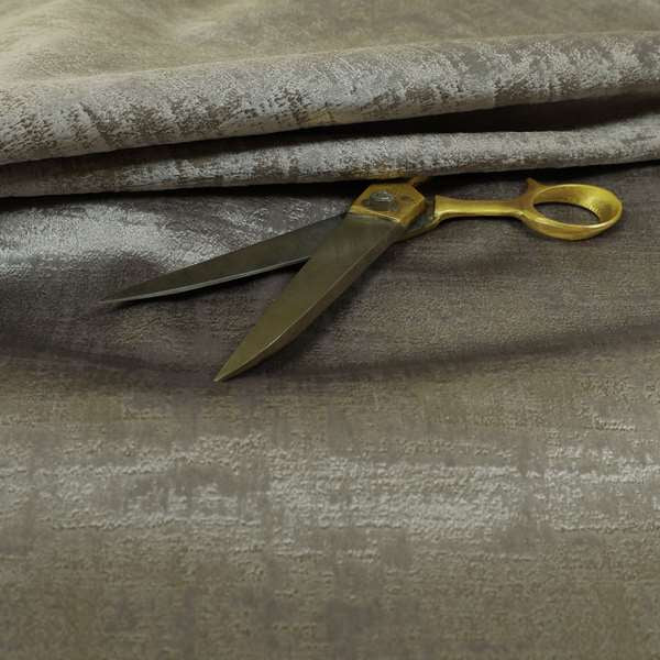 Milan Semi Plain Abstract Soft Velvet Upholstery Furnishing Fabric In Silver - Made To Measure Curtains