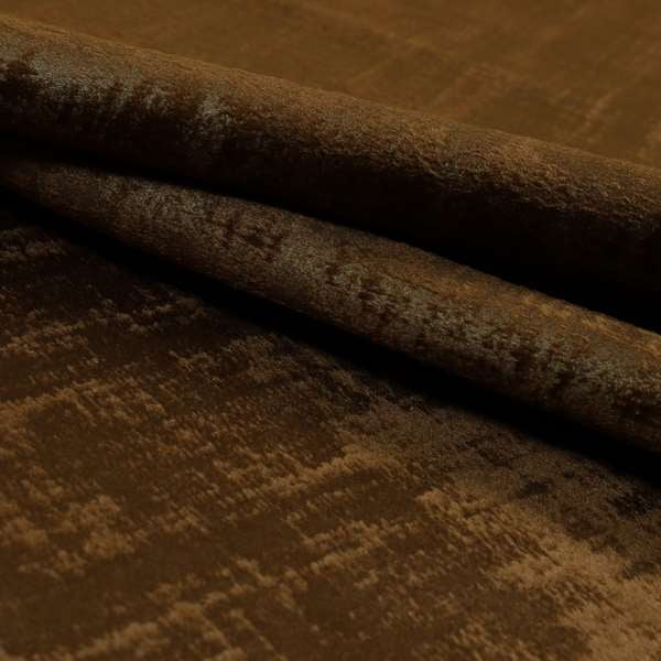 Milan Semi Plain Abstract Soft Velvet Upholstery Furnishing Fabric In Brown - Roman Blinds