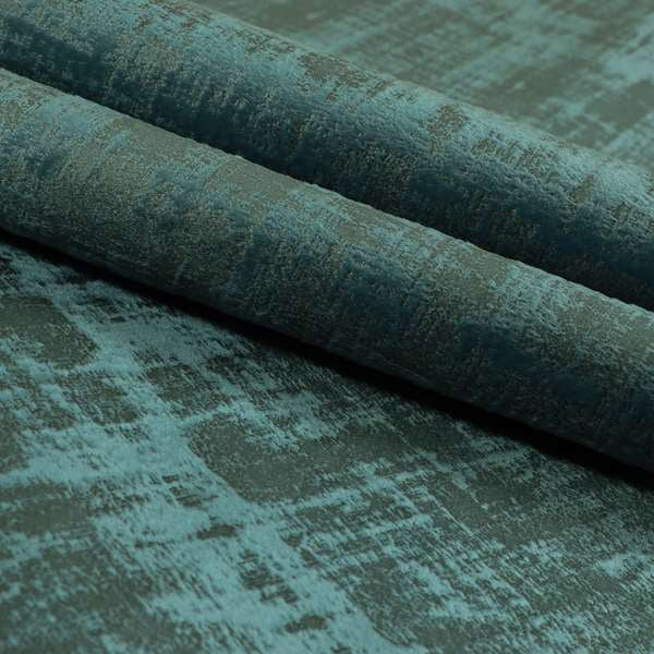 Milan Semi Plain Abstract Soft Velvet Upholstery Furnishing Fabric In Light Blue - Roman Blinds