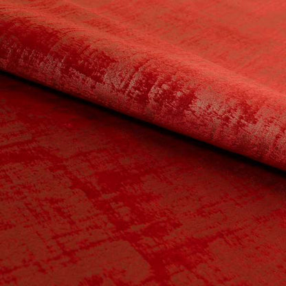 Milan Semi Plain Abstract Soft Velvet Upholstery Furnishing Fabric In Red - Handmade Cushions