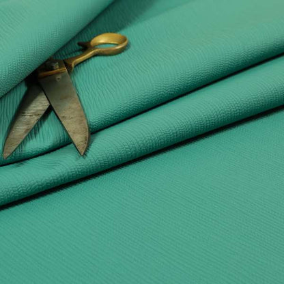 Milos Faux Leather In Matt Finish Textured Pattern Teal Blue Green Colour Upholstery Fabric