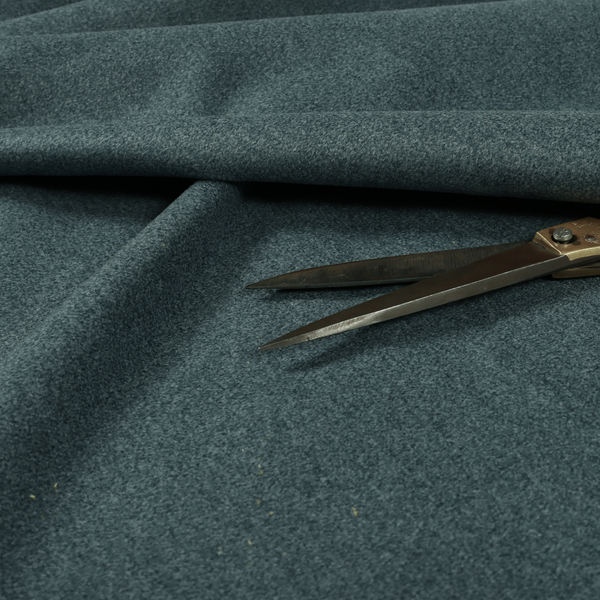 Modena Soft Velvet Material Furnishing Fabric Blue Colour - Roman Blinds