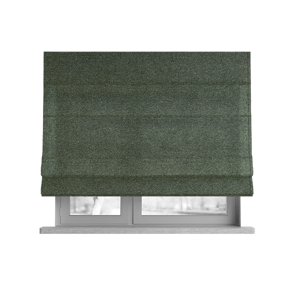 Modena Soft Velvet Material Furnishing Fabric Dark Green Colour - Roman Blinds