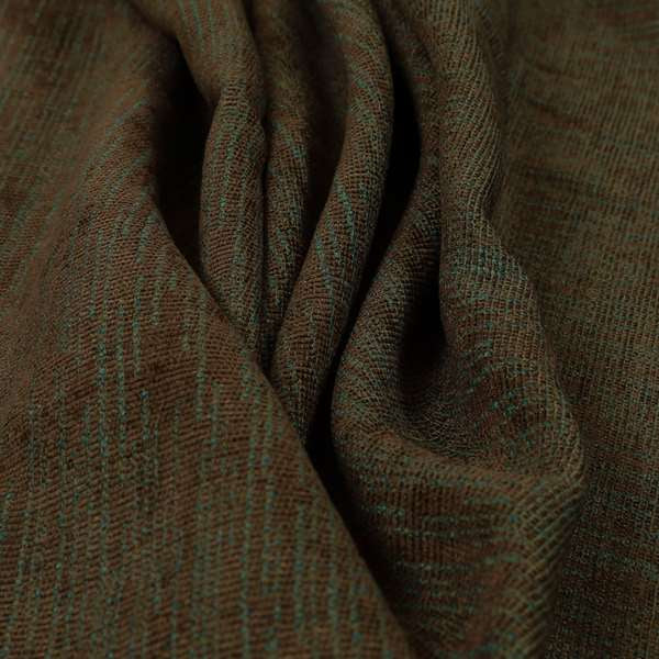 Monarch Beautifully Woven Soft Textured Semi Plain Chenille Material Brown Upholstery Fabrics - Made To Measure Curtains