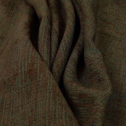 Monarch Beautifully Woven Soft Textured Semi Plain Chenille Material Brown Upholstery Fabrics - Made To Measure Curtains