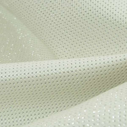 Monroe Sparkle Faux Leather Upholstery Fabric In White Colour