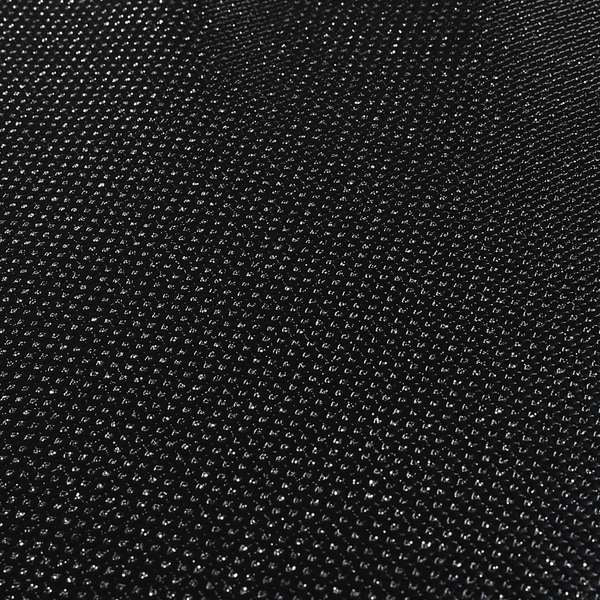 Monroe Sparkle Faux Leather Upholstery Fabric In Black Colour