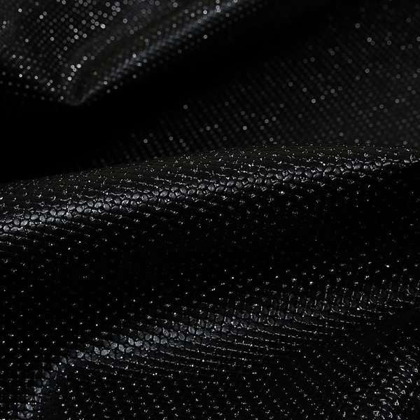 Monroe Sparkle Faux Leather Upholstery Fabric In Black Colour