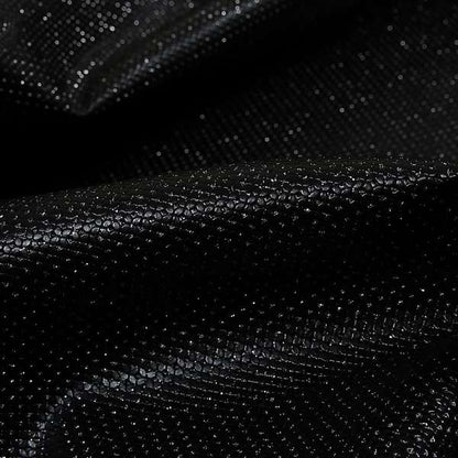 Monroe Sparkle Faux Leather Upholstery Fabric In Black Colour