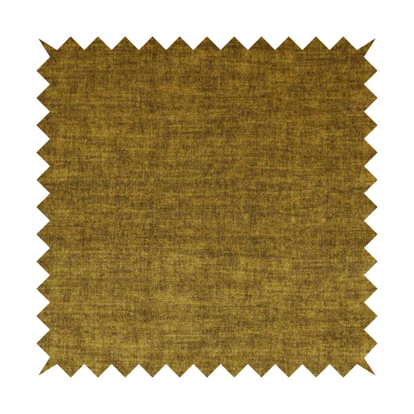 Muse Aged Finish Effect Soft Velvet Upholstery Furnishing Fabric Yellow Colour - Roman Blinds