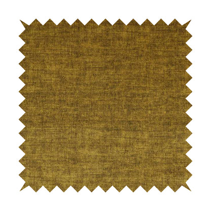 Muse Aged Finish Effect Soft Velvet Upholstery Furnishing Fabric Yellow Colour - Roman Blinds