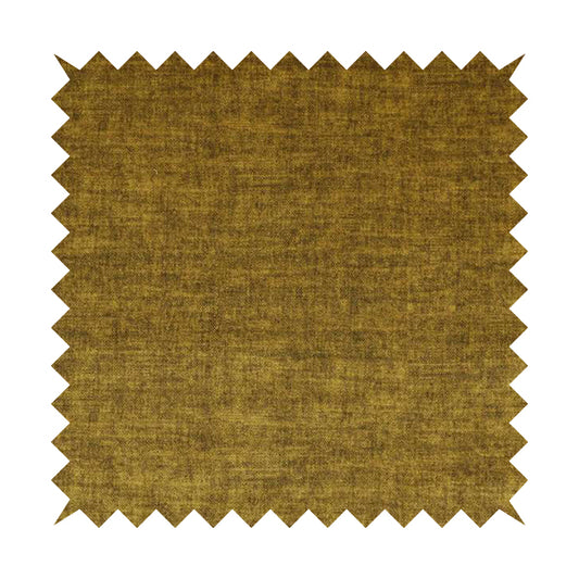 Muse Aged Finish Effect Soft Velvet Upholstery Furnishing Fabric Yellow Colour