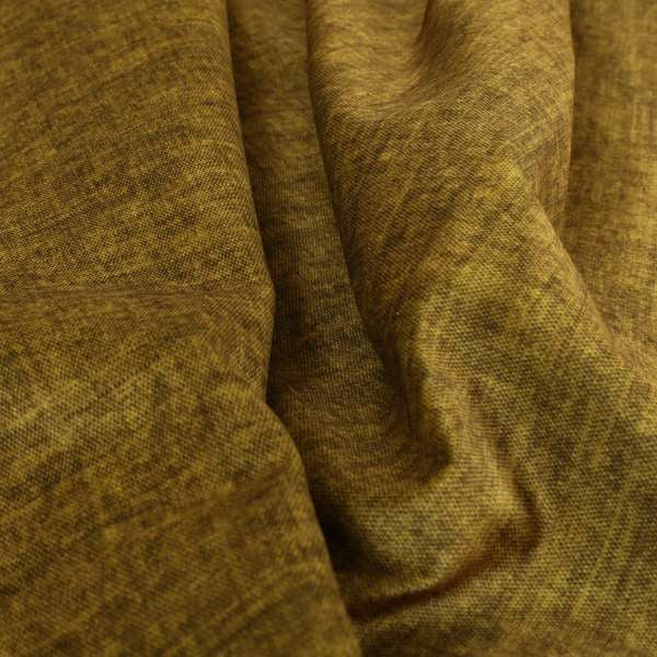 Muse Aged Finish Effect Soft Velvet Upholstery Furnishing Fabric Yellow Colour