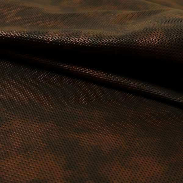 Mustang Soft Textured Brown Copper Colour Faux Leather Upholstery Fabric