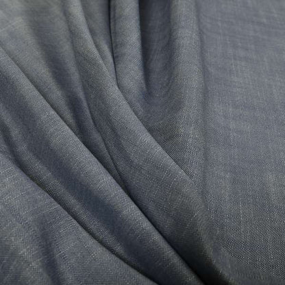 Natural Flat Weave Plain Upholstery Fabric In Navy Blue Colour
