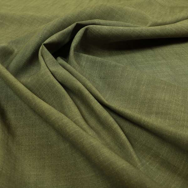 Natural Flat Weave Plain Upholstery Fabric In Green Colour - Made To Measure Curtains