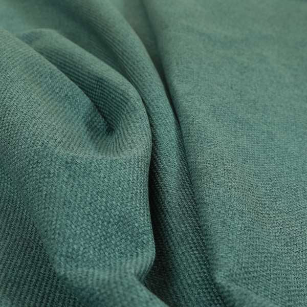 Nepal Basketweave Soft Velour Textured Upholstery Furnishing Fabric Teal Colour - Roman Blinds