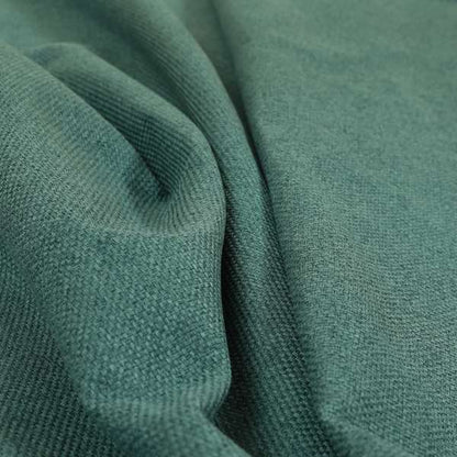 Nepal Basketweave Soft Velour Textured Upholstery Furnishing Fabric Teal Colour - Made To Measure Curtains