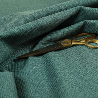 Nepal Basketweave Soft Velour Textured Upholstery Furnishing Fabric Teal Colour - Roman Blinds