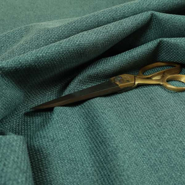Nepal Basketweave Soft Velour Textured Upholstery Furnishing Fabric Teal Colour