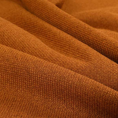 Nepal Basketweave Soft Velour Textured Upholstery Furnishing Fabric Orange Colour - Roman Blinds