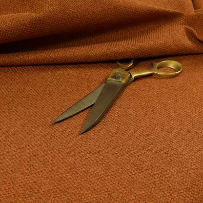 Nepal Basketweave Soft Velour Textured Upholstery Furnishing Fabric Orange Colour - Roman Blinds