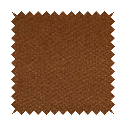 Nepal Basketweave Soft Velour Textured Upholstery Furnishing Fabric Tan Brown Orange Colour