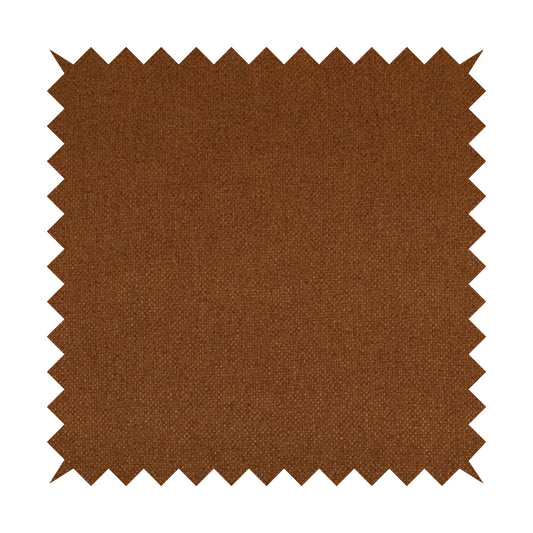 Nepal Basketweave Soft Velour Textured Upholstery Furnishing Fabric Tan Brown Orange Colour