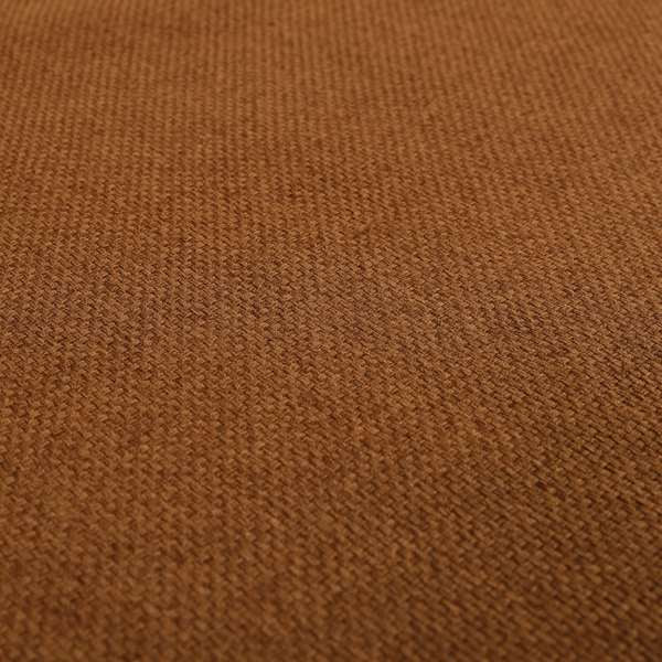 Nepal Basketweave Soft Velour Textured Upholstery Furnishing Fabric Tan Brown Orange Colour - Roman Blinds